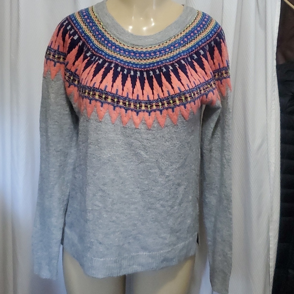 Caslon womens tie-back fairisle sweater Size M